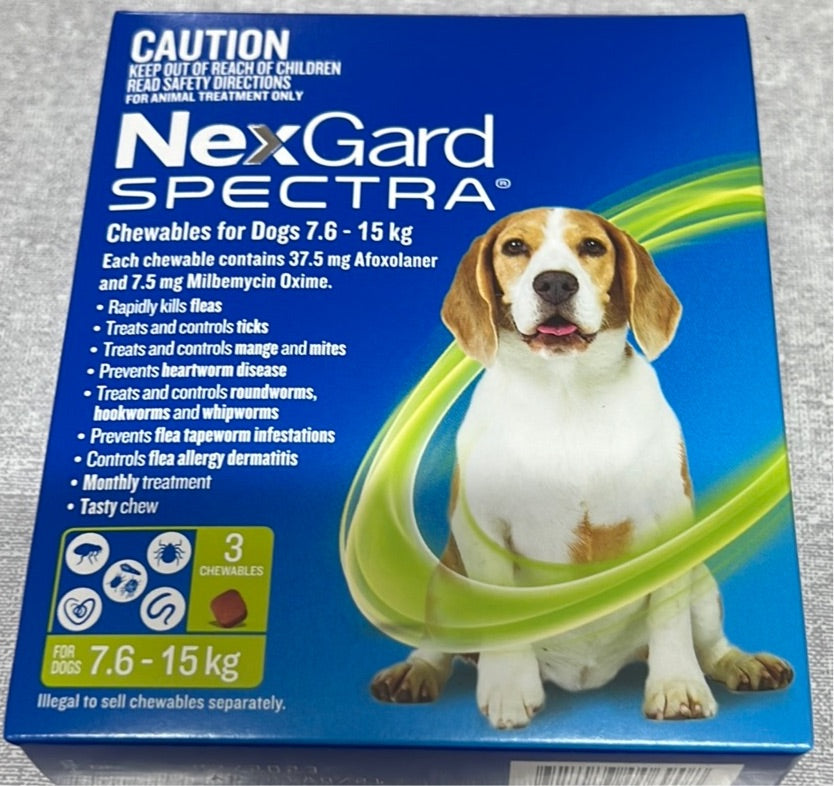 Nexgard Spectra 7.6-15 Kg 3 pack – Leader Pet Supplies